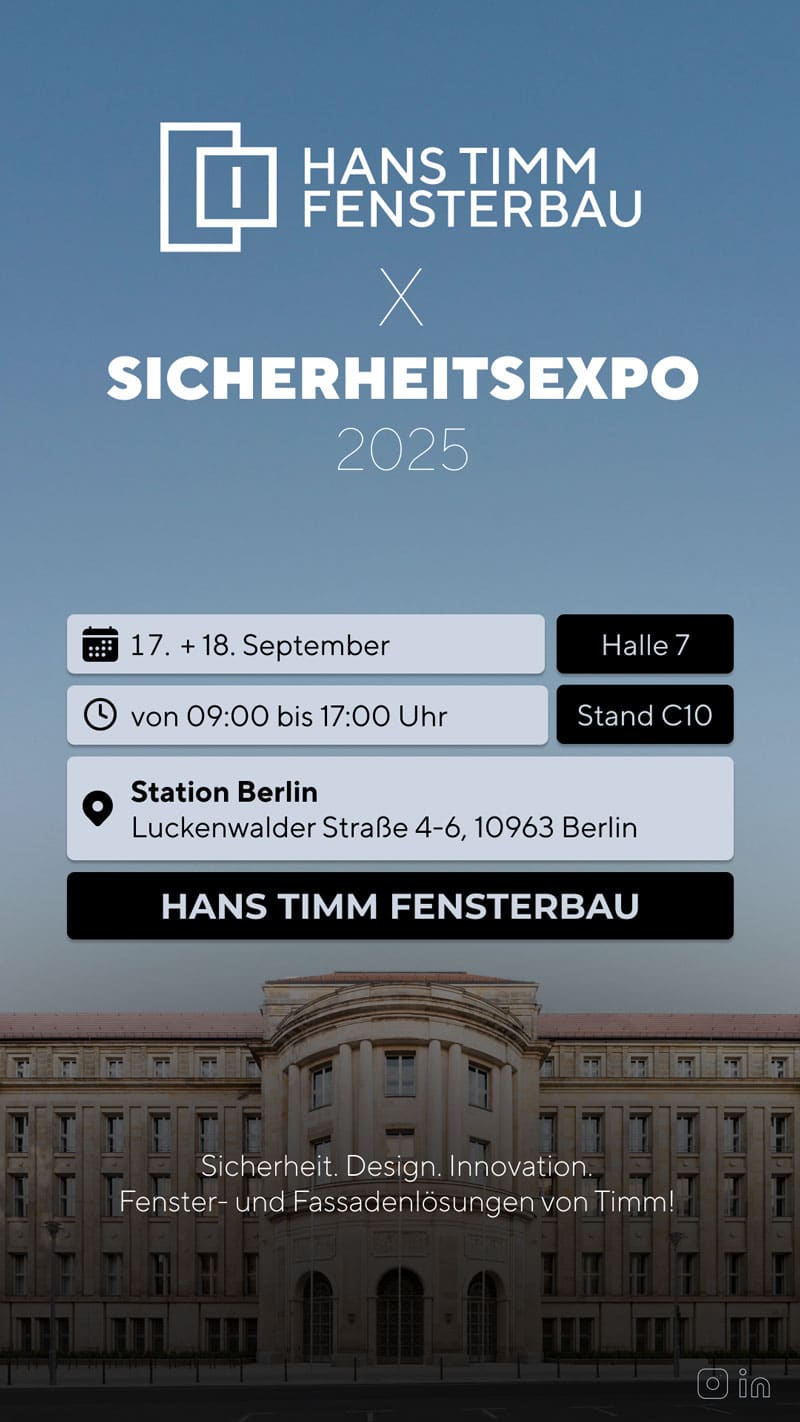 Messe: SICHERHEITSEXPO 2025, 17. + 18. September, Halle 7, von 09:00 bis 17:00 Uhr, Stand C10, Station Berlin, Luckenwalder Straße 4-6, 10963 Berlin